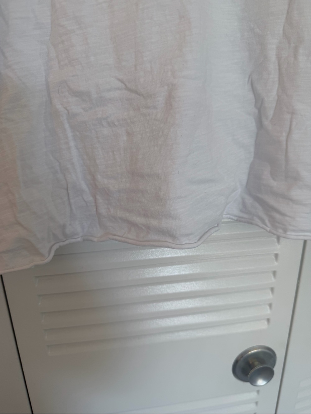 Fabletics White Crop Top with Black Neck Trim - Picture 5 of 5